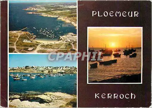 Cartes postales moderne Ploemeur Kerroch Le port de peche et la cote