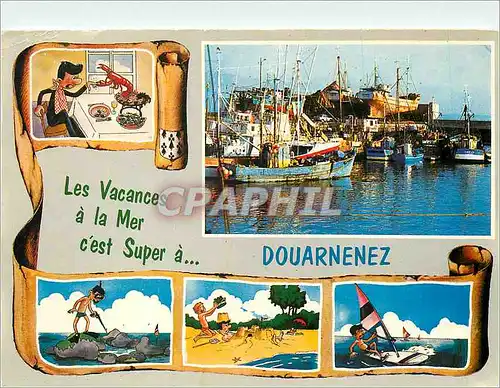 Cartes postales moderne Douarnenez Un coin du port