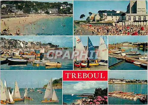 Cartes postales moderne Treboul Finistere Sud La plage des Sables Blancs Le port Voiliers