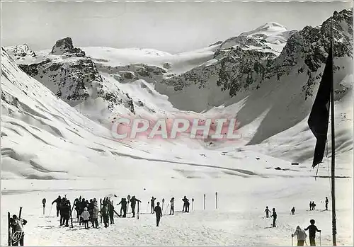 Moderne Karte Super Tignes Savoie Le Rassemblement de l'Ecole de Ski et la Grande Motte