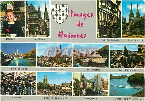 Cartes postales moderne Images de Quimper Borleden Rue Kereon Rue du Gueodot Les remparts