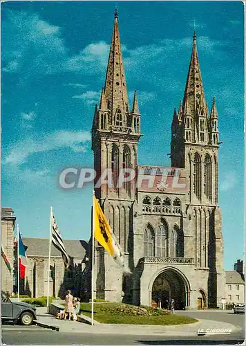 Moderne Karte Saint Pol de Leon Finistere La cathedrale
