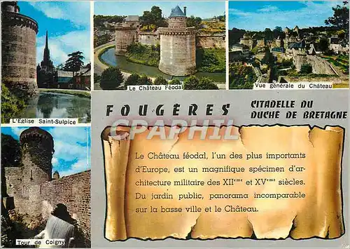 Moderne Karte Fougeres Ille et Vilaine