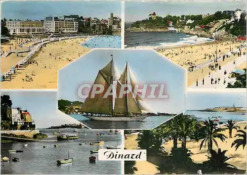 Cartes postales moderne Dinard La Plage vers le La Plage Vue vers Saint Malo La Palmeraie Bateau Voilier