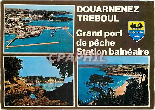 Moderne Karte Douarnenez Treboul Grand port de peche Station balneaire