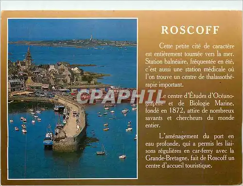 Moderne Karte Roscoff Le port et l'Ile de Batz