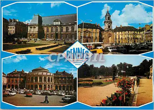 Cartes postales moderne Rennes Le Palais de Justice L'Hotel de Ville Le Theatre