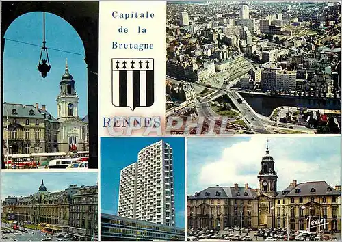 Moderne Karte Capitale de la Bretagne Rennes