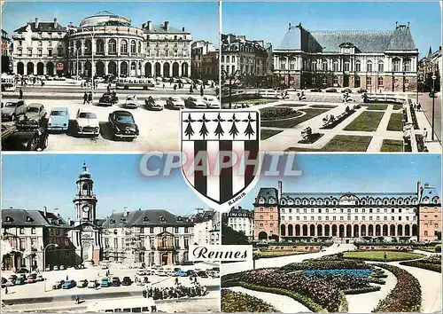 Cartes postales moderne Rennes Le Theatre La Palais de Justice