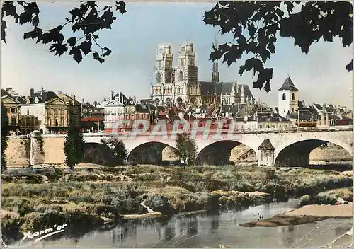 Moderne Karte Orleans Loiret Le Pont Georges V et la Cathedrale