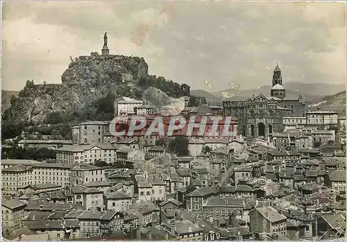 Cartes postales moderne Le Puy Hte Loire Vue generale avec la Cathedrale et la statue de ND de France