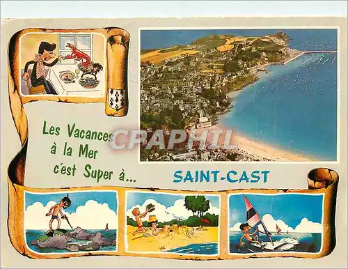 Cartes postales moderne Saint Cast La Grande plage et le Port en eau profonde