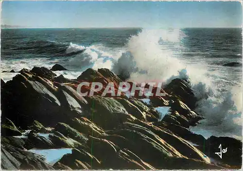 Cartes postales moderne La Bretagne en Couleur Vont de suroit Vague deferiant sur la Cote Bretonne