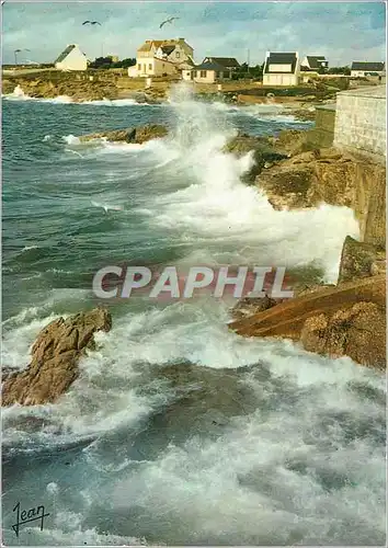 Moderne Karte Effets de vagues sur la cote bretonne