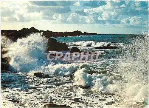 Moderne Karte Couleurs de Bretagne Tempete par grande maree