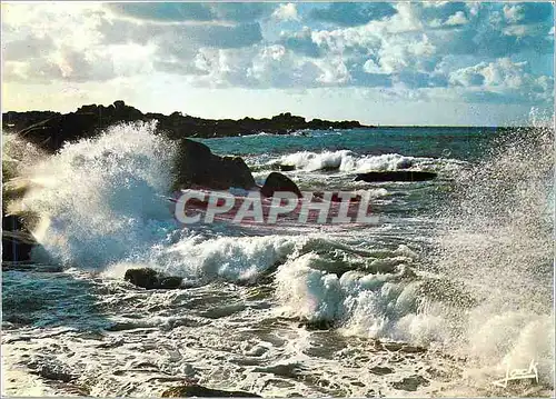Moderne Karte Couleurs de Bretagne Tempete par grande maree