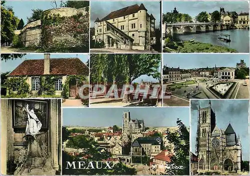 Moderne Karte Meaux Seine et Marne Les anciens Remparts le vieux chapitre