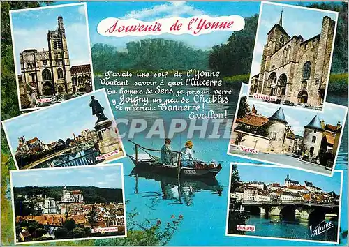 Cartes postales moderne Souvenir de L'Yonne Sens Avallon Auxerre Chablis Tonnerre Joigny