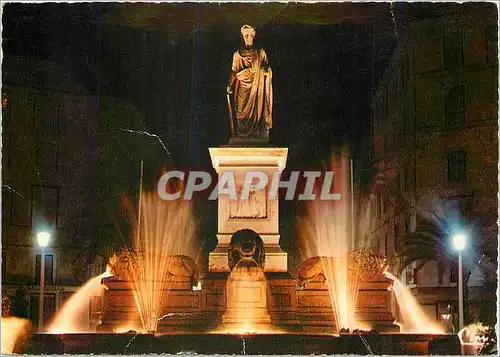 Moderne Karte Corse Ile de Beaute Paradis de l'Ete Ajaccio Statue du Premier Consul Place Foch