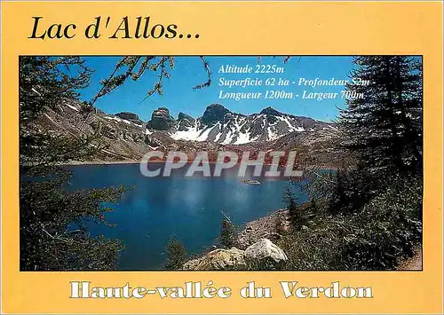 Moderne Karte Lac d'Allos Haute vallee du Verdon
