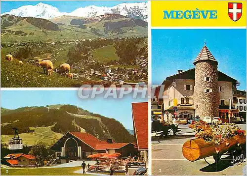 Cartes postales moderne Les Alpes Megeve Haute Savoie Vue Generale et au fond