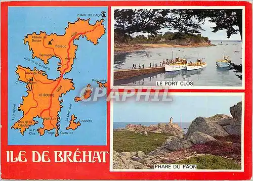 Cartes postales moderne Ile de Brehat Le port clos Phare du Paon