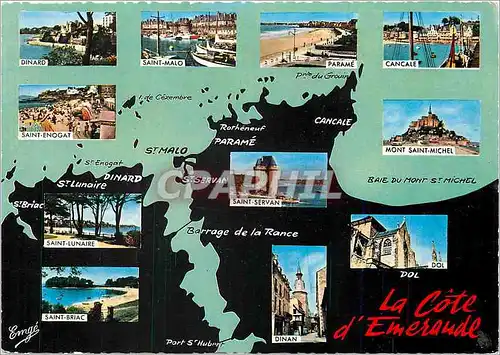 Cartes postales moderne La Cote d'Emeraude Dinard Barrage de la Rance Saint Malo Cancale Parame Saint Lunaire Dol Saint