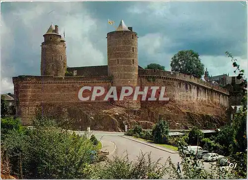 Moderne Karte Fougeres Le Chateau l'Ancienne poterne la tour du Gobelin et la Tour Melusine