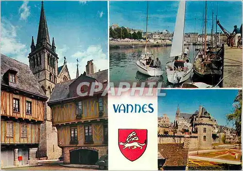 Moderne Karte Vannes Morbihan Les Vieux quartier les remparts et le port