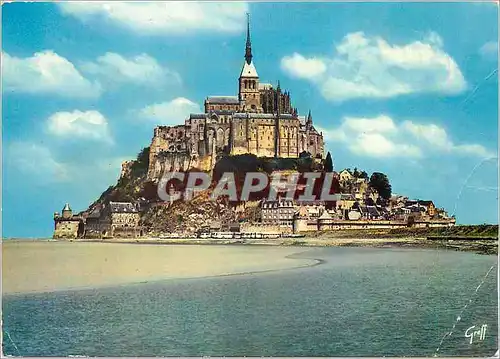 Moderne Karte Mont Saint Michel Manche La baie et l'Abbaye