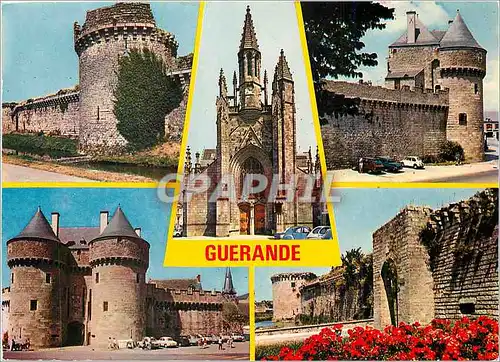 Cartes postales moderne Guerande Les remparts et l'Eglise Saint Aubie