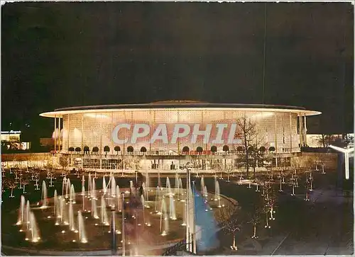 Moderne Karte Pavillon des USA la nuit Bruxelles 1958