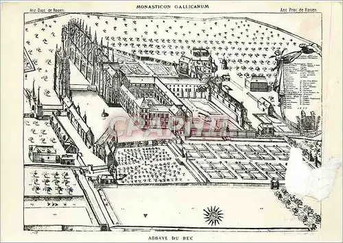 Moderne Karte Abbaye du Bec