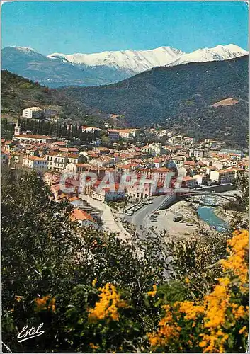 Cartes postales moderne Amelie les Bains Pyrenees Orientales La ville et le Tech au fond le Canigou