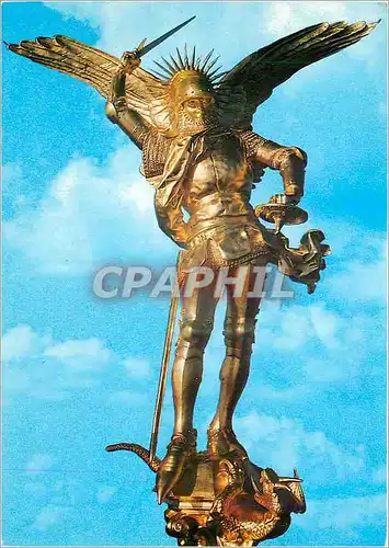 Cartes postales moderne Le Mont Saint Michel Manche Statue de l'Archange Saint Michel par Fremiet