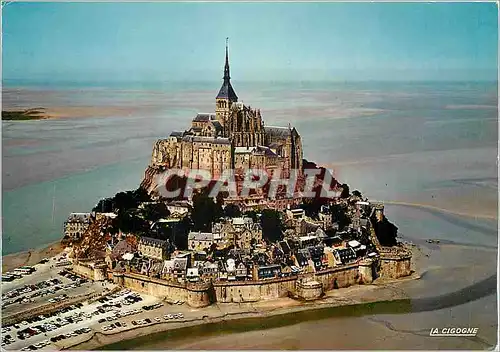 Moderne Karte Le Mont Saint Michel Manche Vue d'avion