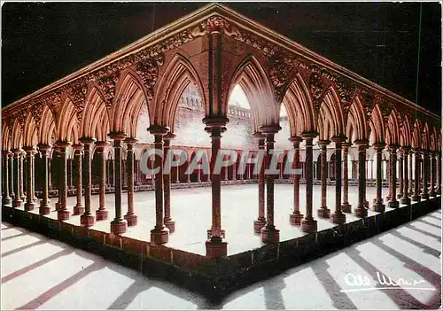 Moderne Karte Le Mont Saint Michel Manche Le Cloitre Arcades des Galeries et colonnettes en quinconces