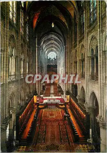 Cartes postales moderne Paris La cathedrale Notre Dame le choeur et la nef centrale au fond le grand orgue de Cavaille C