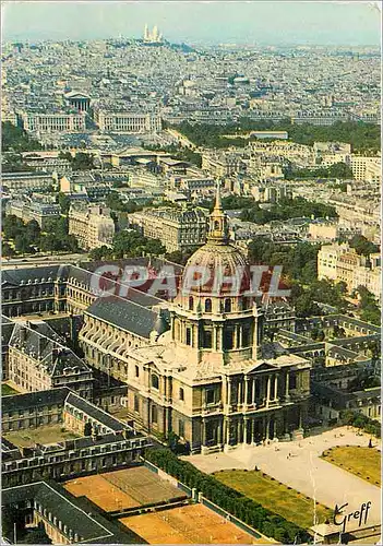 Moderne Karte Paris Vue aerienne Les Invalides Place de la Concorde Basilique du Sacre Coeur