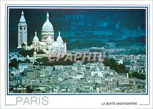 Moderne Karte Paris La Butte Montmartre