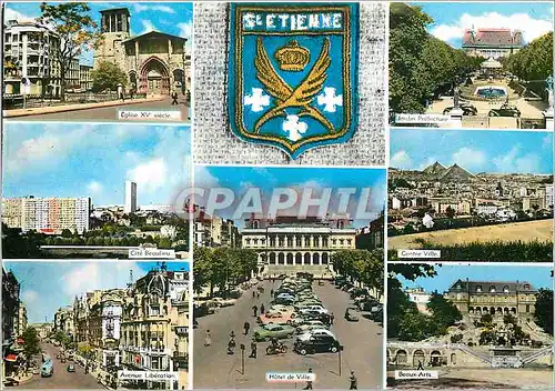 Cartes postales moderne Saint Etienne Loire Eglise Jardin Prefecture Cite Beaulieu Centre Ville