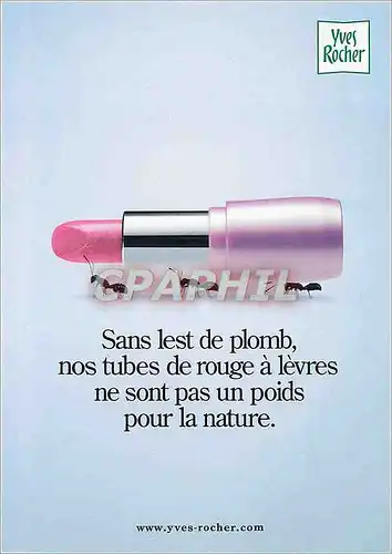 Moderne Karte Sans lest de plomb nos tubes de rouge a levres ne sont pas un poids pour la nature Yves Rocher R