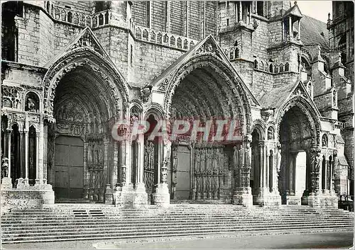 Moderne Karte Chartres E et L La Cathedrale Notre Dame Porche Nord