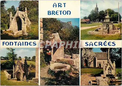 Moderne Karte Fontaines Sacrees de Bretagne Saint Venec Berven Le Drennec Saint Tugen Saint Nicodeme