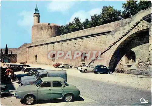 Moderne Karte Aigues Mortes Gard Remparts et Tour de Constance vue de la Place d'Armes