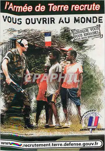 Cartes postales moderne L'armee de Terre recrute Vous ouvrir au Monde