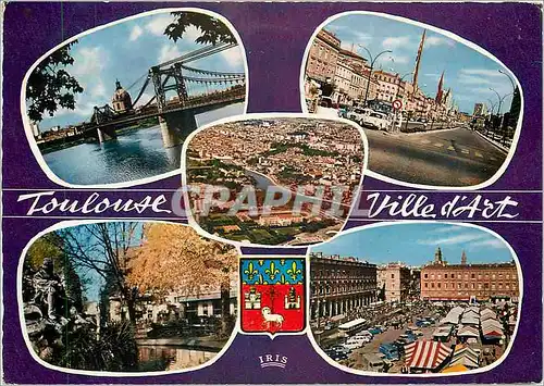 Cartes postales moderne Toulouse Ville d'Art Cite des Violettes Le pont Saint Pierre Allees Jean Jaures