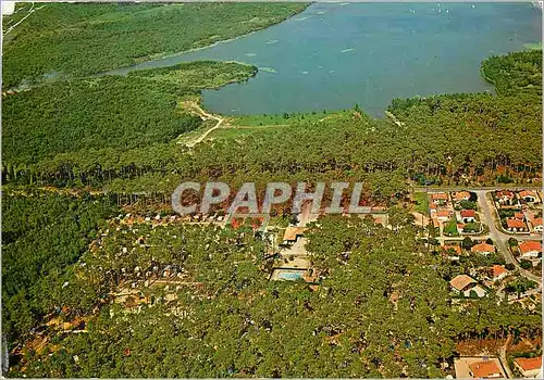 Moderne Karte Soustons Vue generale aerienne Le Camping Municipal L'Airial L'etang