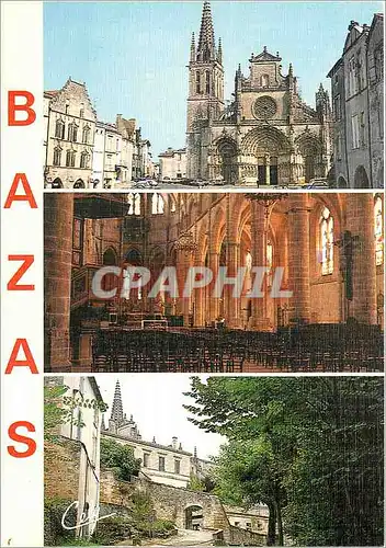 Cartes postales moderne Bazas La Cathedrale St Jean L'Interieur de la Cathedrale La Promenade de la Breche