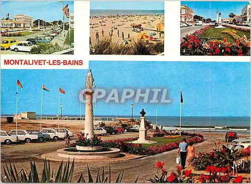 Cartes postales moderne Montalivet les Bains Gironde Le Rond Point fleuri pres de la Plage